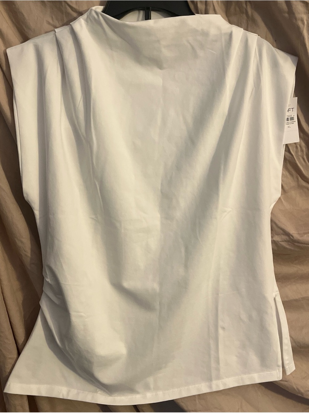 LOFT White Knit Top Cap Sleeve Boatneck NWT XL
